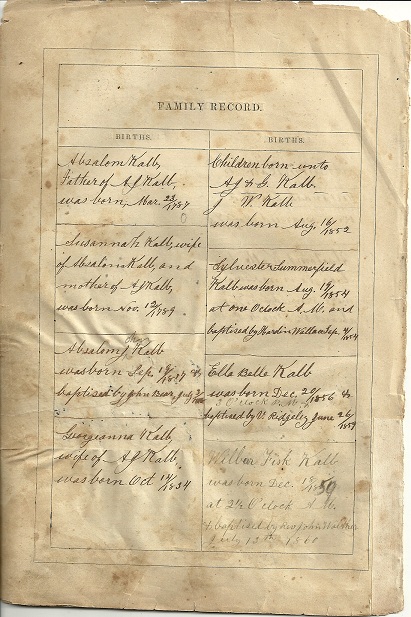 Kalb Family Birth Records