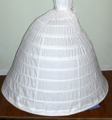 Elliptical hoop slips or crinoline custom made to order, using the pattern Simplicity 9764.