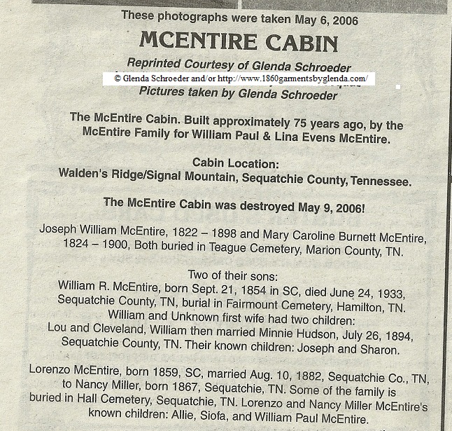 McEntire Cabin Sequatchie County, Tennessee, TN