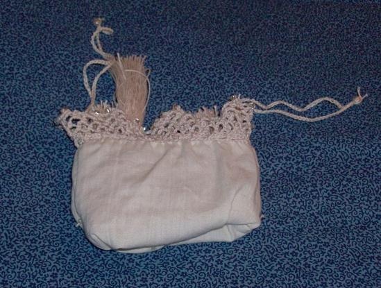 Crocheted Purse, Reproduction of Petersons style crocheted purse Peterson's Magazine 1861