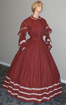 1857-1863 Rust Day Dress